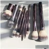 Make-up-Pinsel-Sanduhr-Set – 10-teilig, Puder, B, Lidschatten, Falten, Concealer, Eyeliner, Smudger, dunkelbronzefarbener Metallgriff, Kosmetik, Dr. Dro Dhsz1