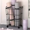 Yoga Mat Laundry Basket Home Belt Wheel Storage Baskets Carbon Steel Baking Paint Organizing Rack Large Capacity Clothes 240223