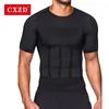 CXZD Männer Kompression Nahtlose Abnehmen Weste Taille Trainer Tank Top Kontrolle Bauch Verstecken Mann Brust Fett Hemd 240126