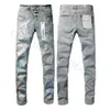 Designer Jeans Herren Skinny Jeans Desig 55 Farben Hosen Lange Hippop Aufkleber Stickerei Slim Denim Straight Streetwear Skinny Hosen Großhandel 29-38 Lila Jeans