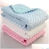 Filtar Swaddling Fleece Filt Baby Ddling Born Thermal Winter Solid Bedding Set Cotton Quilt Spädbarn Ddle Wrap 102 76cm Drop Delive Otqhe