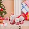Party Decoration 3 Pieces Christmas P Dolls Family Ornaments Adorable 8Inch 10Inch 11.8Inch Tall Xmas Gift For Windowsill Stylish Drop Ot70E