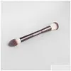 Makeup Brushes Hourglass Set - 10-Pcs Powder B Eyeshadow Crease Concealer Eyeliner Smudger Dark-Bronze Metal Handle Cosmetics Dr Dro Dhsz1