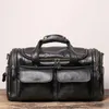 Duffel Bags Highend Grande Capacidade Vintage Marrom Preto Top Grão Couro Genuíno Homens de Negócios Saco de Viagem Ginásio Ombro Mensageiro Duffle M0571