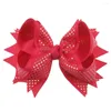 Hårtillbehör 8Im Jumbo -paljett Grosgrain Ribbon Bows Clips For Girls Bowknot Hairpins Headwear Children Drop Delivery Baby Kids M OTQKJ