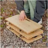 Camp Furniture Outdoor Cam Bamboo Table Portable Mtifonctionnel Quatre-Fold Tactique Pliant Léger Pinic Drop Livraison Sports Outdo Otltu