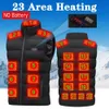 23 aree di riscaldamento Gilet Giacca da uomo invernale elettrico riscaldato USB a infrarossi gilet M 7XL per sport escursionismo campeggio unisex 240202