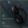 Ratos Seenda Recarregável Mouse Vertical Bluetooth 5.0 3.0 Sem Fio para Laptop PC Ipad 2.4G Usb Ergonômico Gaming 240119 Drop Delivery C OTF2N