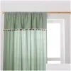 Rideaux Rideaux Coton Lin Américain Solide Plaid Accueil Fenêtre Glands Blackout Valance Pour Les Rideaux De Chambre De Luxe Salon Drop Otqv0