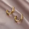 Saplama küpeler düğümlü küpe bükülme çapraz moda bozulma iç içe kavga metal yarım daire geometrik kadın takı hediyeleri