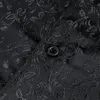 Chemises en soie de luxe pour hommes noir Floral printemps automne brodé boutonné hauts régulier Slim Fit chemisiers masculins respirant 648 240127