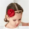 Hair Accessories Baby Girls Lace Flower Nylon Headband Kids Satin Band Born Elastic Turbans Headwraps Drop Delivery Maternity Otknq