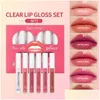 Zestaw szminki Lip Gloss 6pcs Przezroczysty nawilżanie i nie pozostając kubka łagodna irytująca matowa matowa dostawa dostawa zdrowia makijaż urody OTTSF