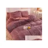 Ensembles de literie Doux quatre pièces chaud P ensembles de literie King Queen Size luxe couette ER taie d'oreiller couette marque lit couettes fournitures Chic Dhfgs