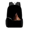 Bolsas escolares Divertido chocolate Impresión 3D Niños Niños Mochila Niñas Niños Libro Adolescente Portátil Mochila de viaje