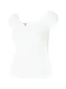 Kvinnors T-skjortor Y2K Lace Trim Crop Topps Kvinnor Kort ärm Solid Color Square Neck Slim Fit Söt T-shirts Streetwear