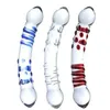 Double Ended Glass Dildo With Swirls Bumpy Spiral Wand Crystal Dong Penis Female Masturbation Anal Butt Plug Adult Masturbator 240130