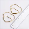 Stud Earrings Promotion Design Heart Shape Metal For Women With Push-Back Fashion Gold Color Earring Luxury Jewelry Gifts Drop Deliver Otyej