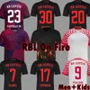 2024 RBL on Fire Kit 축구 유니폼 23 24 한정판 블랙 스페셜 저지 Openda Sesko Olmo Camiseta Xavi Maillot Xaver 2023 2024 축구 셔츠 Haidara 유니폼