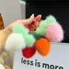 Soft Cute Real Mink Fur Keychain Plush Toy Carrot Women Bag Ornament Car Key Ring Pendant Highend Birthday Gift Jewelry Trinkets 240122