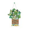 Party Supplies St Patricks Sign Day Door Welcome Decor Shamrock Accessories Kitchen Front Patrick Paper Board Doorplate