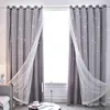 Tenda Tende oscuranti a forma di stella bling vuota per soggiorno, camera da letto, pizzo, bambini, a due piani, con occhiello antico, decorazione domestica