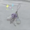 Keychains Purple/Pink Jellyfish With Star Cottage Core Y2K Beaded Phone Charm - Handmade