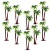 Decorative Flowers Micro Landscape Coconut Tree Mini Plant Decor Plastic Artificial Palm Trees For Nativity Scene