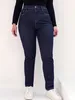 Plus Size Klassieke Harem Jeans voor Dames Hoge Taille Blauw en Zwart 7XL 8XL Curvy 100kgs Dames Denim Jeans Volledige lengte broek 240202