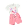 Ensembles de vêtements Wankitoi Grande Soeur Petite Tenue Assortie Bébé Fille Lettre T-shirt Imprimé Solide Couleur Shorts Enfant Vêtements D'été