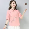 Vêtements ethniques Chine Cheongsam Tops Traditionnel Tang Costume Casual Harajuku Blouses Femme Vintage Style Chinois Chemise Femmes Coton Lin