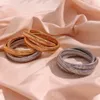 Stainless Steel PVD Gold Plated Silver Color Mixed 3 Layers Wrapped Bracelets Bangles For Women Elastic Chain Bangle 240125