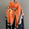 H Home Orange Schal Winter Damen 2024 Neues High-End-Feeling Junma Geschenk Verdickter Schal Zwei