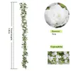 18m Fake Rose Gypsophila Vine Eucalyptus Garland Artificiella blommor hängande växter Grenner för bröllop Home Party Arch Decor 240127