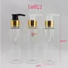 120 ml x 40 Stück leere transparente Lotionsverpackungsflasche mit goldenem Aluminiumkragen, 120 cm³ Make-up-Cremebehälter, gute Verpackung Owuku