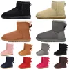 Diseñadores Botas para la nieve Mujeres Tazz Boot Boots Bailey Dune Castaño Hebilla de invierno Piel Nieve Media rodilla Corta Dama Piel de oveja y lana Zapatilla de pelo Tasman integrada