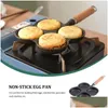 Poêles à œufs Poêle à frire 4 tasses sans cuisinière Omelette à poêle pour crêpes suédoises chinoises faisant une livraison noire livraison maison jardin cuisine D Ote7M