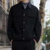 Giacca da uomo in velluto a coste di fascia alta di lusso leggero, abiti da lavoro versione coreana primaverile e autunnale, colletto ribaltabile, giacca calda e ampia, abbigliamento autunnale da uomo