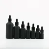 Bottles 5pcs 5ml/10ml/15ml/20ml/30ml/50ml Black Frosted Glass Dropper Bottle Empty Cosmetic Packaging Container Essential Oil