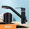 Kitchen Faucets Mixing Faucet Sink With Filter Black 360 Degree Swivel