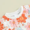 Kleidungssets Kleinkind Baby Girl Kleidung Säugling Summer Set süßes Blumendruck-Outfit Kurzarm T-Shirt Top Elastic Anzug