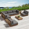 Lägermöbler utomhus fritidsgård teak soffa kombination trädgård villa