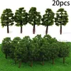 Flores decorativas 20 pçs mini modelo árvores falso artificial miniatura 8cm micro paisagem decoração trem layout acessórios diy