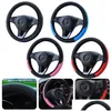 Steering Wheel Covers Ers Protect Er Accessories Anti-Slip Black Parts Replacement Vehicle Car Durable Drop Delivery Automobiles Motor Otgle