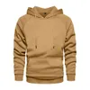 Mens Hoodie Solid Color Fleece Hip Hop Long Sleeve Pullover Spring Autumn Streetwear Outwear Male Sweatshirt 240131