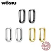 WOSTU 925 en argent Sterling Simple U forme boucles d'oreilles cerceau noir Rose or déclaration boucle d'oreille cadeau de mariage minimalisme femmes bijoux 240119