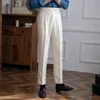 イタリアスタイルのナポリスーツパンツの男性ハイウエストズボン春秋のファッションイングランドビジネスカジュアルパンツストリート240126