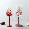 Wine Glasses 1 Piece 445ml Christmas Cup Crystal Hand Painted Goblet For Home Party Bar Restaurant Gifts