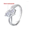 Cluster Rings Tfglbu 1Cttw Colorless Moissanite 925 Sterling Sliver Ring For Women Proposal Platinum Plated Band Brilliant Drop Delive Ote2S