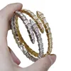 2024 Armband Designer Kvinnor Toppkvalitet Bangle Snake Bone Full Diamond Armband Female Silver Diamond Open Armband Female VersatileQ9